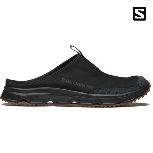 Salomon Rx Leather Advanced Men's Slides Black | CA 63L98